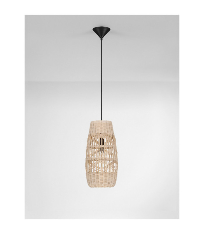 Riu Pendant Ceiling Light Natural Sandy Black E27 1x12W-3
