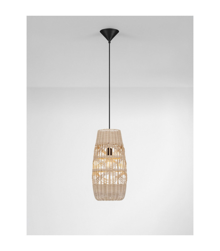 Riu Pendant Ceiling Light Natural Sandy Black E27 1x12W-4