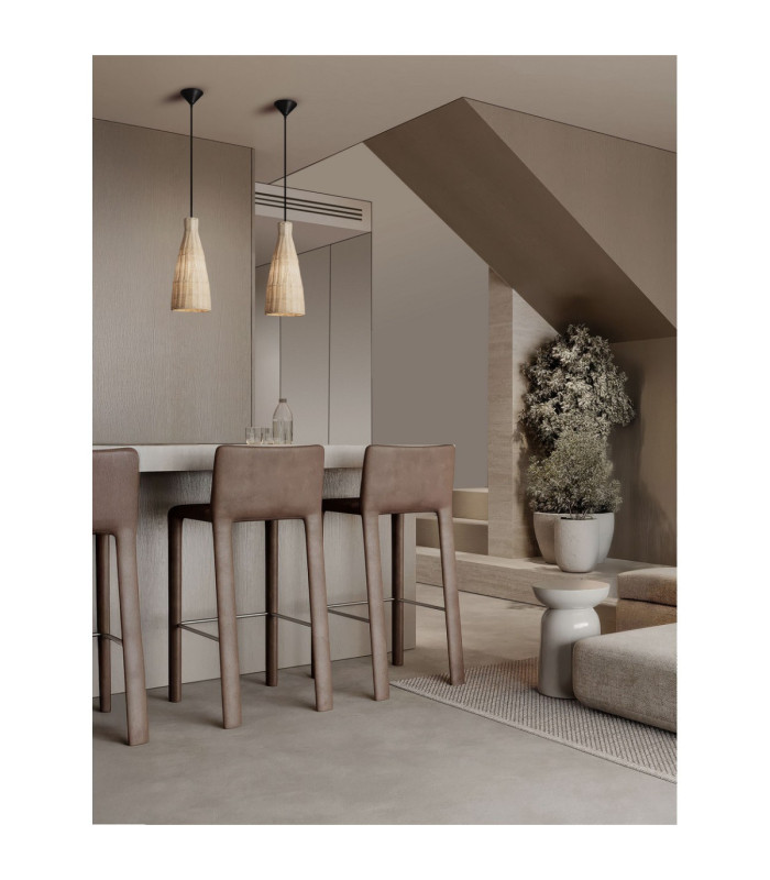Rielo 19.5cm Dome Pendant Ceiling Light Natural Sandy Black E27 1x12W-2