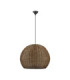 Rielo 39cm Dome Pendant Ceiling Light Brown Sandy Black E27 1x12W-1
