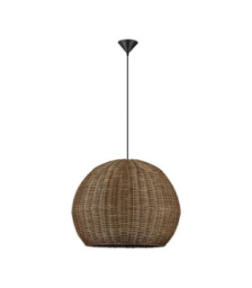 Rielo 39cm Dome Pendant Ceiling Light Brown Sandy Black E27 1x12W-1