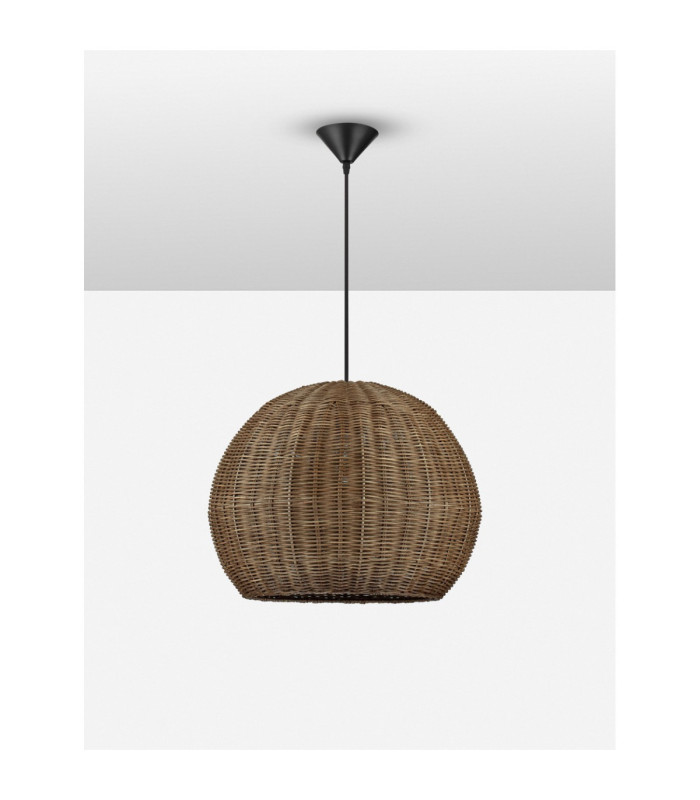Rielo 39cm Dome Pendant Ceiling Light Brown Sandy Black E27 1x12W-3