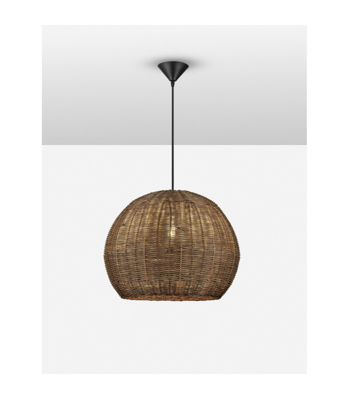 Rielo 39cm Dome Pendant Ceiling Light Brown Sandy Black E27 1x12W-4