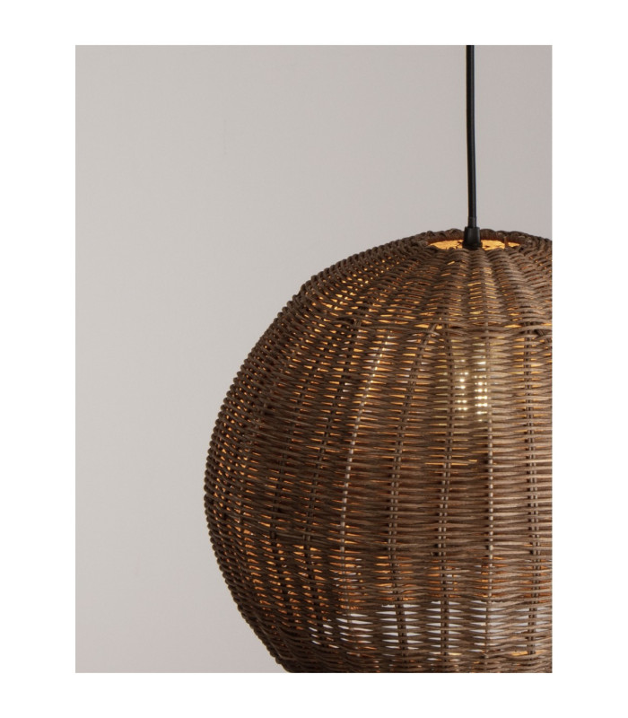 Rielo 39cm Dome Pendant Ceiling Light Brown Sandy Black E27 1x12W-6