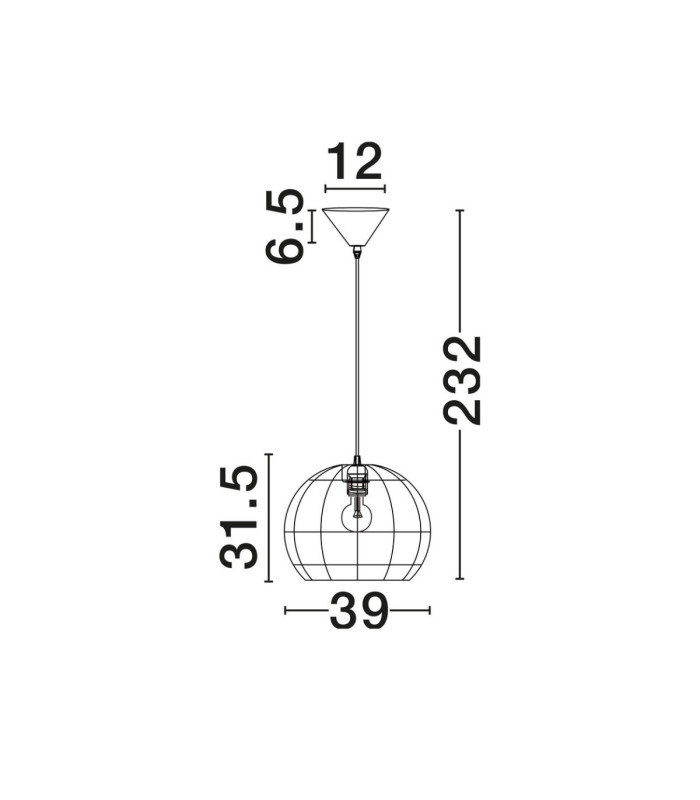 Rielo 39cm Dome Pendant Ceiling Light Brown Sandy Black E27 1x12W-8