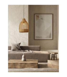 Solita 35cm Dome Pendant Ceiling Light Honey Sandy Black E27 1x12W-2