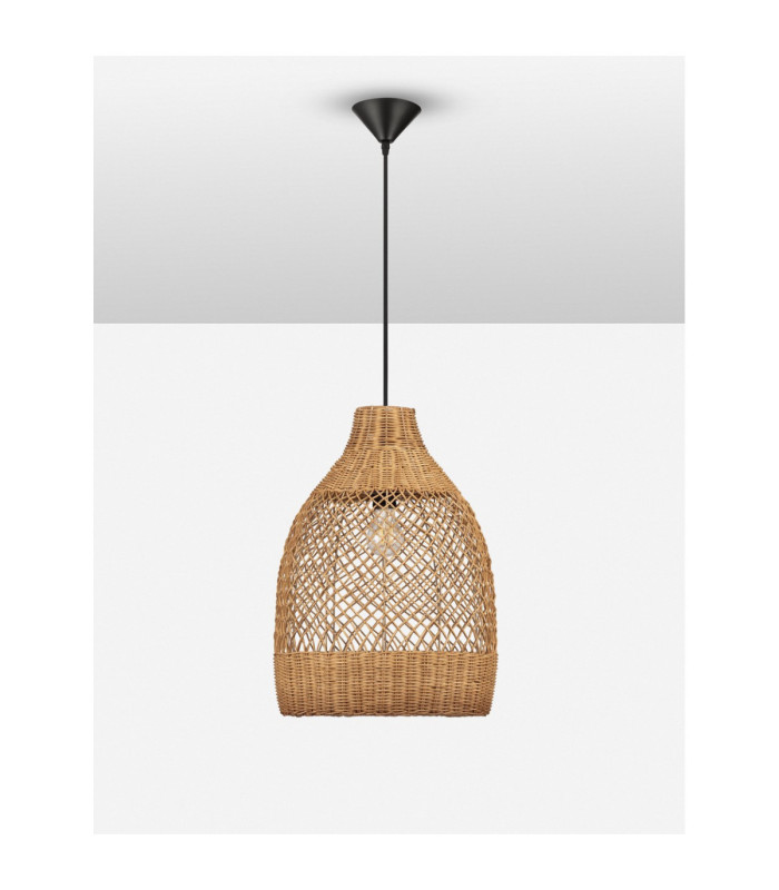 Solita 35cm Dome Pendant Ceiling Light Honey Sandy Black E27 1x12W-3
