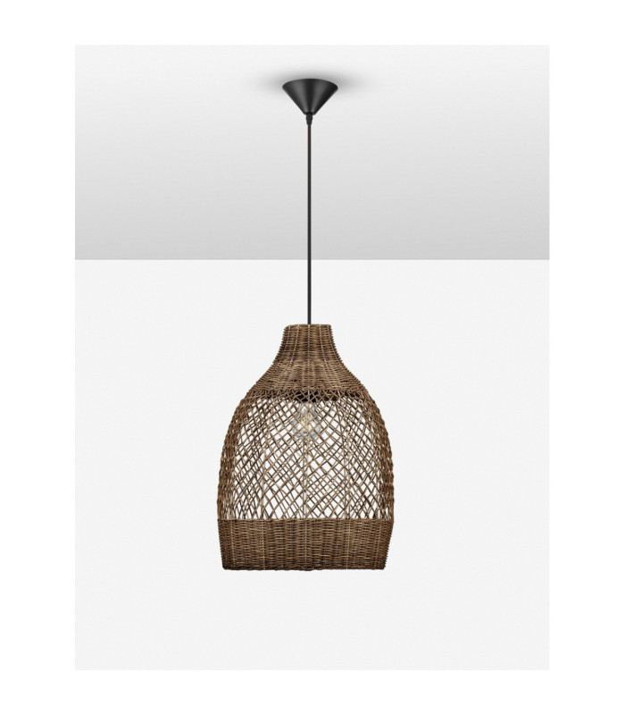 Solita 35cm Dome Pendant Ceiling Light Brown Sandy Black E27 1x12W-3