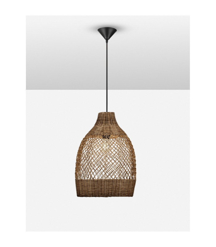 Solita 35cm Dome Pendant Ceiling Light Brown Sandy Black E27 1x12W-4
