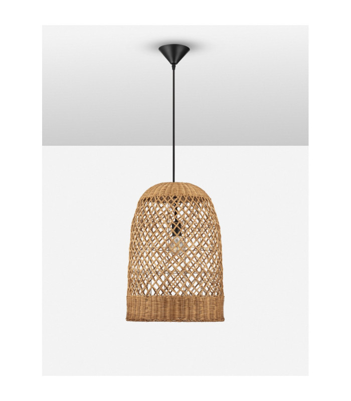 Solita 41cm Dome Pendant Ceiling Light Honey Sandy Black E27 1x12W-3