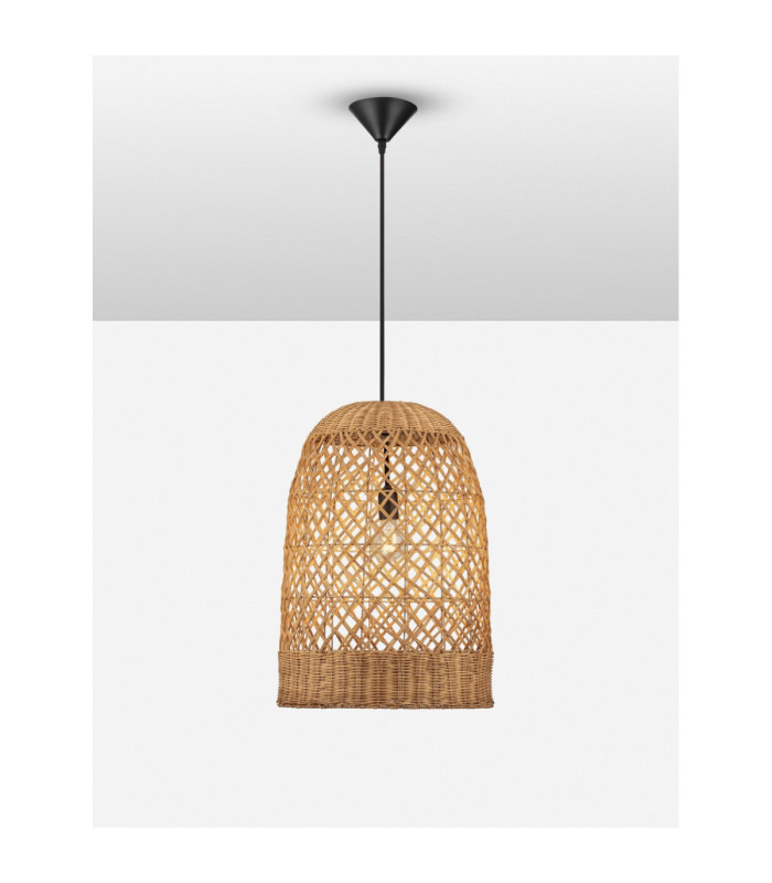 Solita 41cm Dome Pendant Ceiling Light Honey Sandy Black E27 1x12W-4