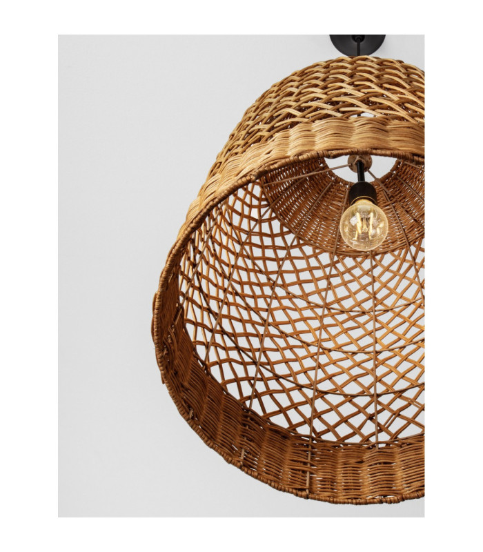 Solita 41cm Dome Pendant Ceiling Light Honey Sandy Black E27 1x12W-5