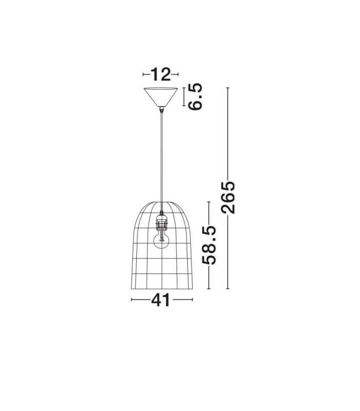 Solita 41cm Dome Pendant Ceiling Light Honey Sandy Black E27 1x12W-7