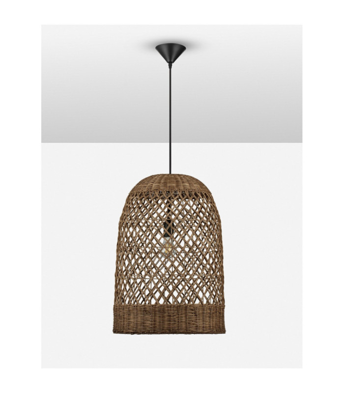 Solita 41cm Dome Pendant Ceiling Light Brown Sandy Black E27 1x12W-3