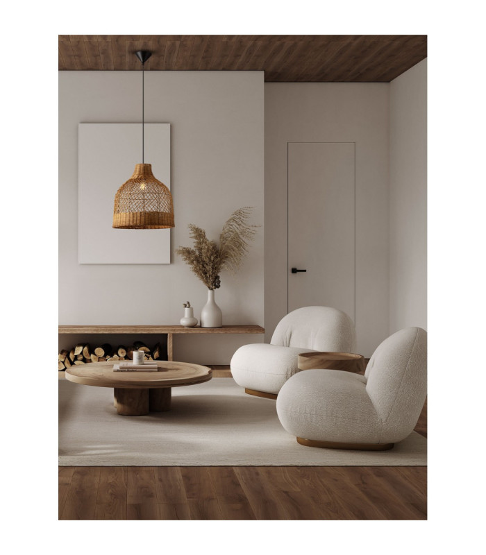 Solita 40.5cm Dome Pendant Ceiling Light Honey Sandy Black E27 1x12W-2