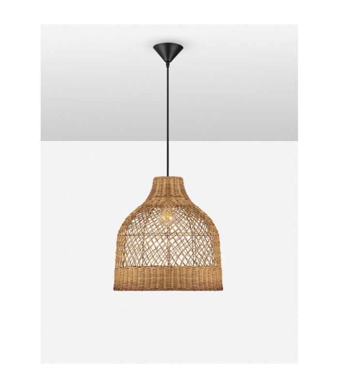Solita 40.5cm Dome Pendant Ceiling Light Honey Sandy Black E27 1x12W-3