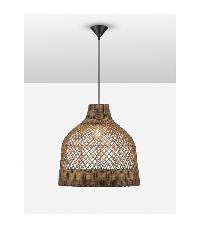 Solita 40.5cm Dome Pendant Ceiling Light Brown Sandy Black E27 1x12W-4