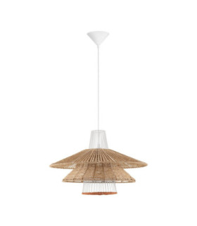 Kao Dome Pendant Ceiling Light Natural Orange Sandy White E27 1x12W-1