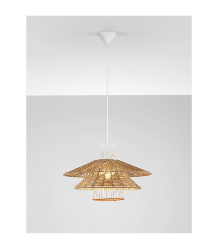 Kao Dome Pendant Ceiling Light Natural Orange Sandy White E27 1x12W-4