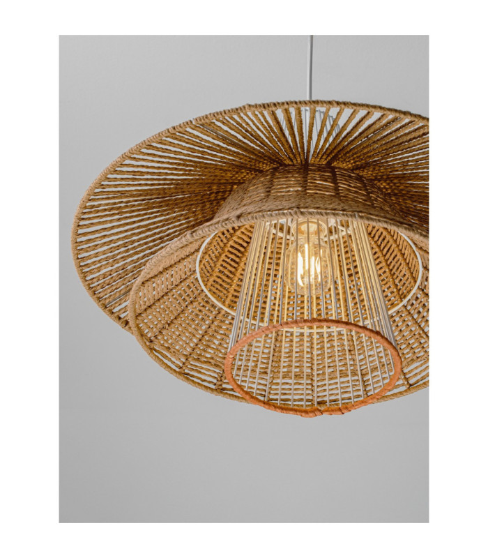 Kao Dome Pendant Ceiling Light Natural Orange Sandy White E27 1x12W-5