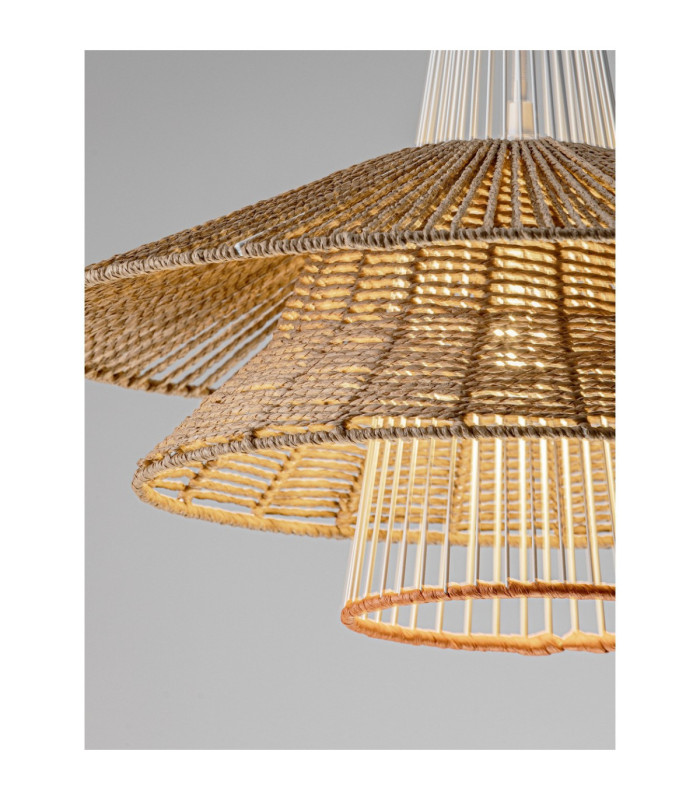 Kao Dome Pendant Ceiling Light Natural Orange Sandy White E27 1x12W-6