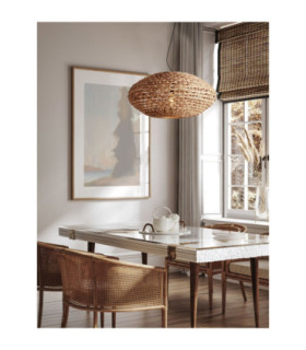 Bola 58cm Wire Frame Pendant Ceiling Light Natural E27 1x12W-2
