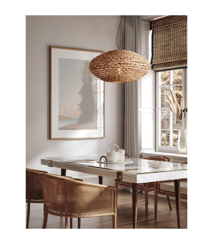 Bola 58cm Wire Frame Pendant Ceiling Light Natural E27 1x12W-2