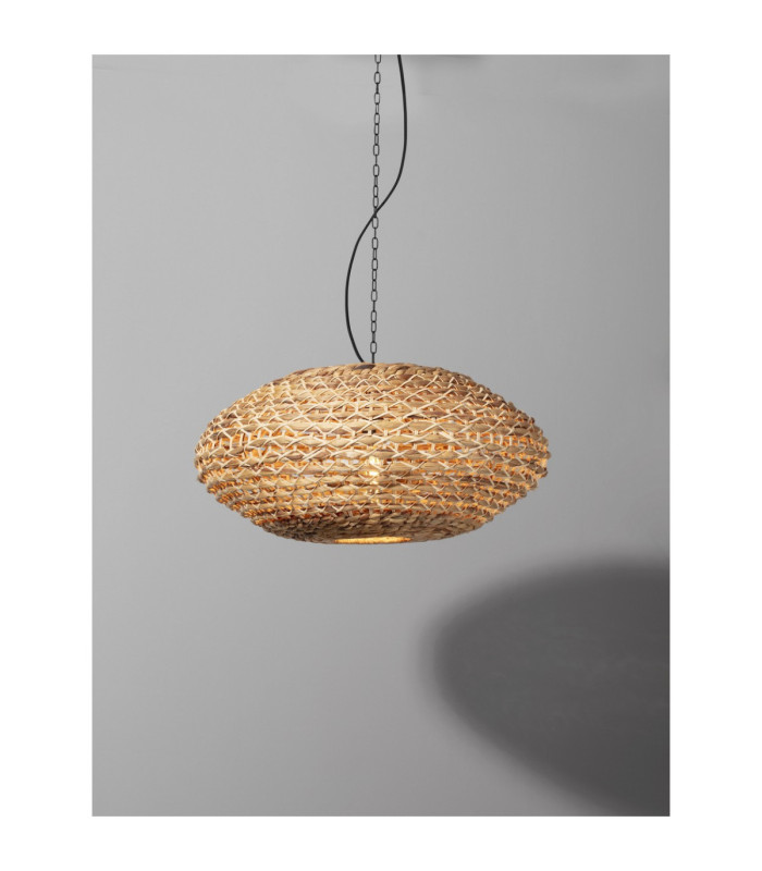 Bola 58cm Wire Frame Pendant Ceiling Light Natural E27 1x12W-5
