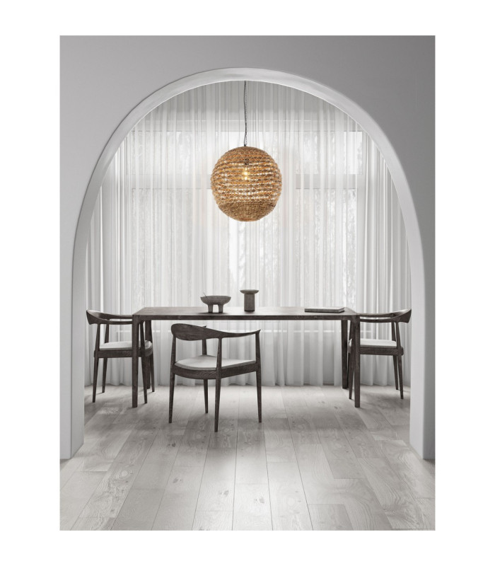 Bola 50cm Wire Frame Pendant Ceiling Light Natural E27 1x12W-2