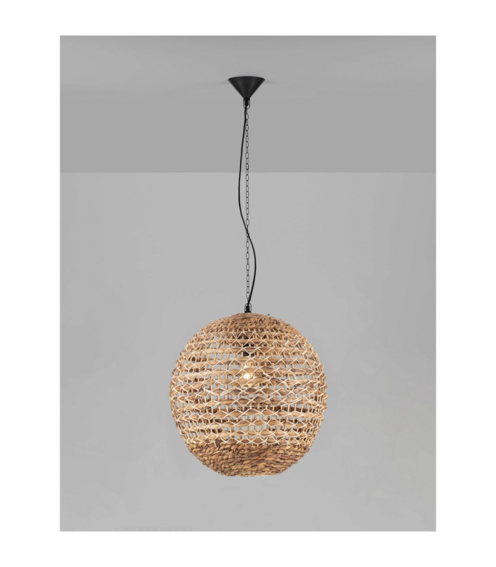 Bola 50cm Wire Frame Pendant Ceiling Light Natural E27 1x12W-3