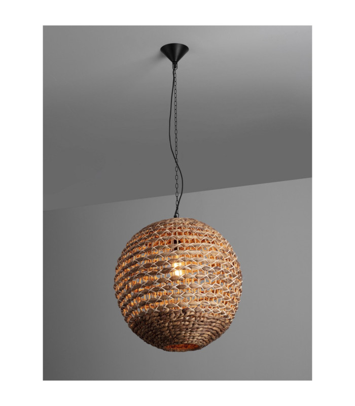 Bola 50cm Wire Frame Pendant Ceiling Light Natural E27 1x12W-4