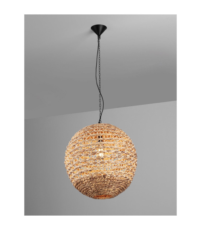 Bola 50cm Wire Frame Pendant Ceiling Light Natural E27 1x12W-5