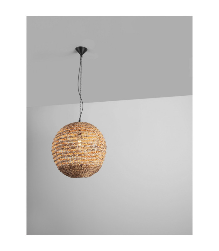 Bola 50cm Wire Frame Pendant Ceiling Light Natural E27 1x12W-8