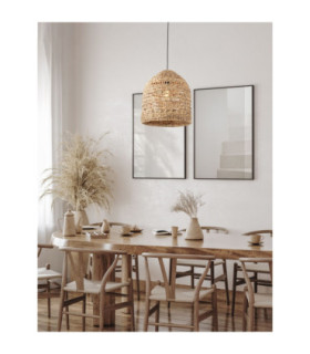 Bola 40cm Wire Frame Pendant Ceiling Light Natural E27 1x12W-2