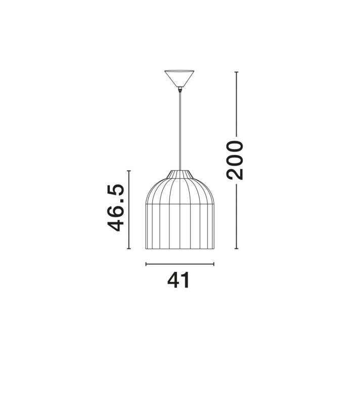 Bola 40cm Wire Frame Pendant Ceiling Light Natural E27 1x12W-8