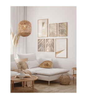 Bola 42cm Wire Frame Pendant Ceiling Light Natural E27 1x12W-2