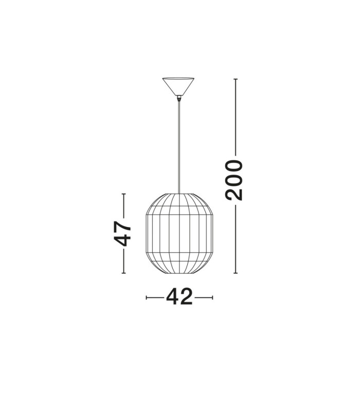 Bola 42cm Wire Frame Pendant Ceiling Light Natural E27 1x12W-8