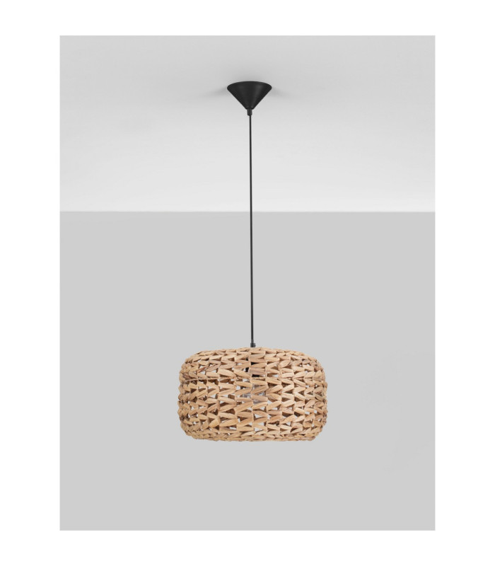 Ponn Wire Frame Pendant Ceiling Light Natural Sandy Black E27 1x12W-3