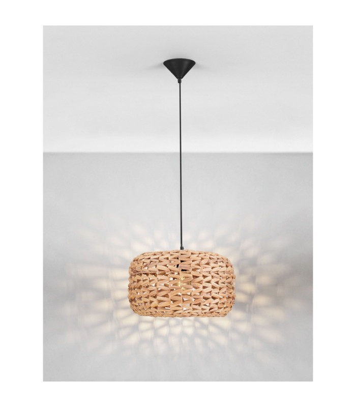 Ponn Wire Frame Pendant Ceiling Light Natural Sandy Black E27 1x12W-4