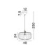 Ponn Wire Frame Pendant Ceiling Light Natural Sandy Black E27 1x12W-6