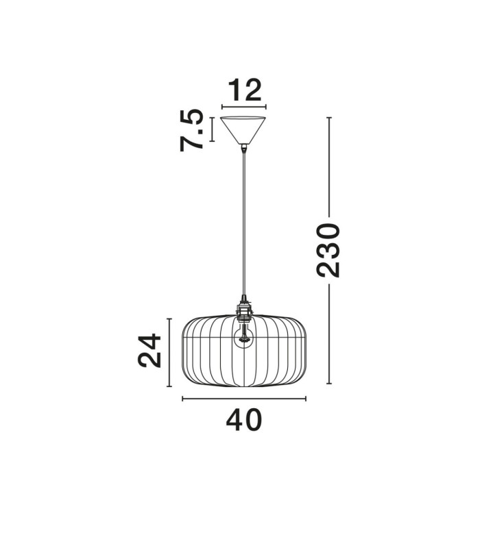 Ponn Wire Frame Pendant Ceiling Light Natural Sandy Black E27 1x12W-6