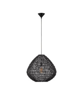 Melody Wire Frame Pendant Ceiling Light Black E27 1x12W-1