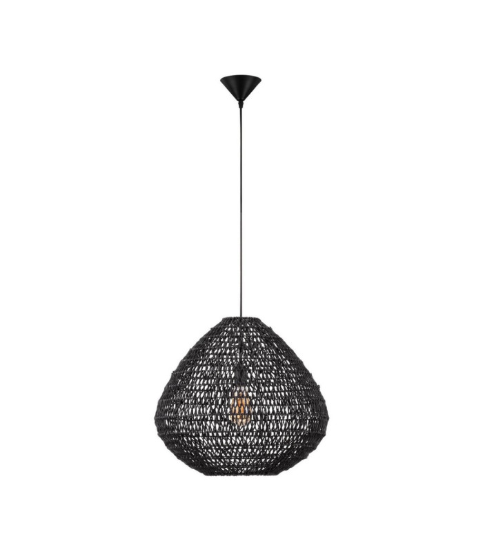 Melody Wire Frame Pendant Ceiling Light Black E27 1x12W-1