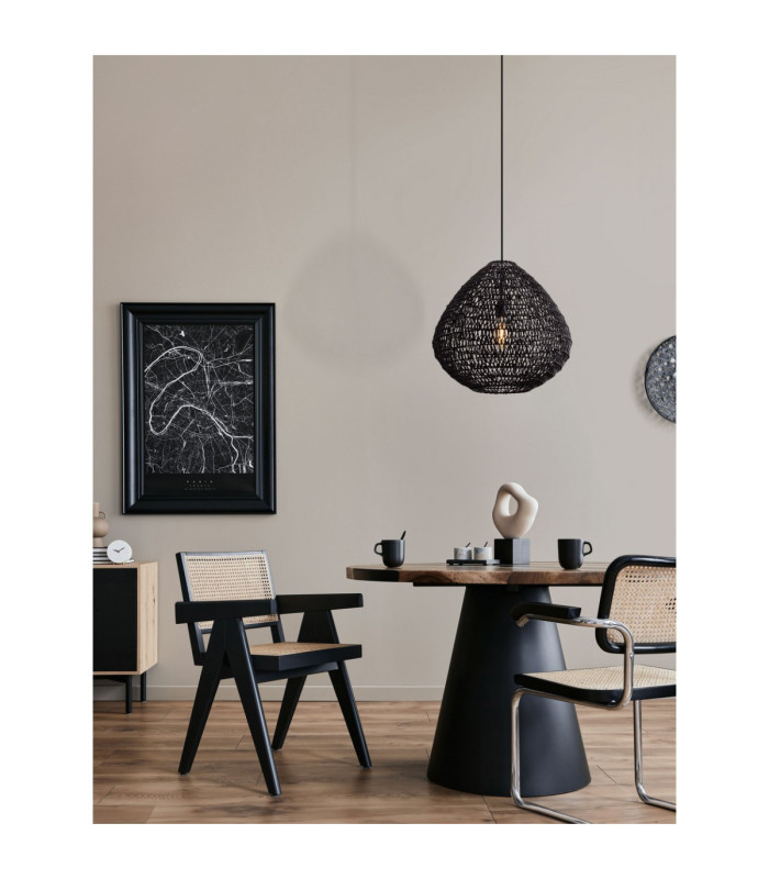 Melody Wire Frame Pendant Ceiling Light Black E27 1x12W-2