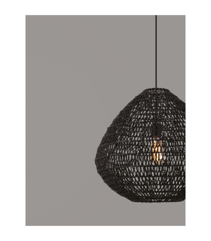 Melody Wire Frame Pendant Ceiling Light Black E27 1x12W-4