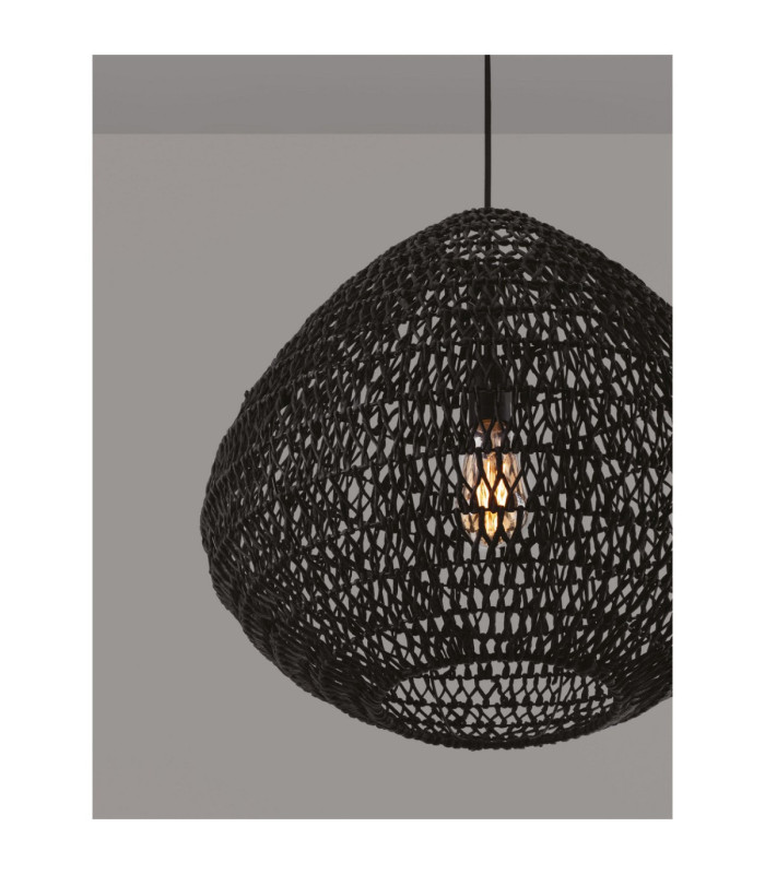 Melody Wire Frame Pendant Ceiling Light Black E27 1x12W-5