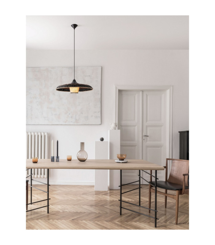 Capa Dome Pendant Ceiling Light Natural Black Brown E27 1x12W-2