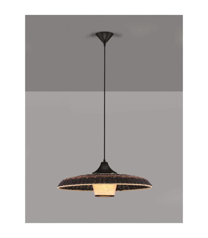 Capa Dome Pendant Ceiling Light Natural Black Brown E27 1x12W-3