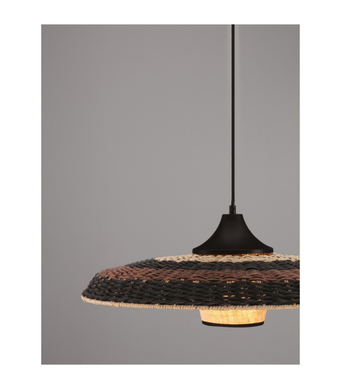 Capa Dome Pendant Ceiling Light Natural Black Brown E27 1x12W-4