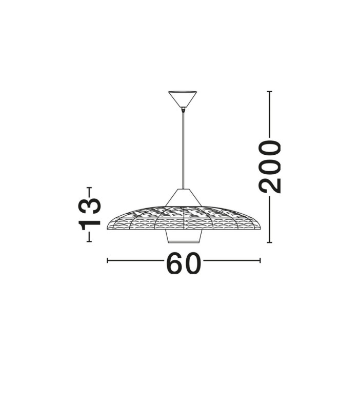 Capa Dome Pendant Ceiling Light Natural Black Brown E27 1x12W-7